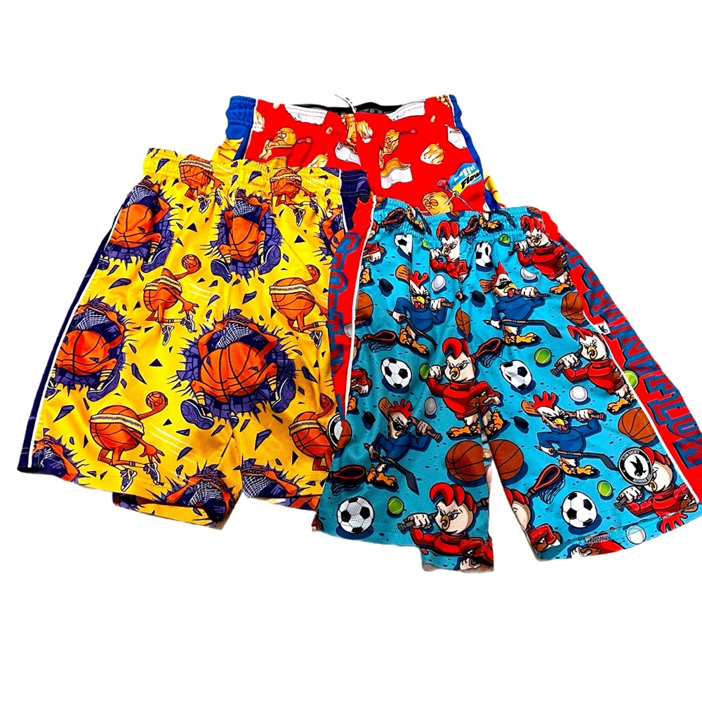 Three pairs of Boys Youth Flow Society Lacrosse Shorts (3) L/Xl